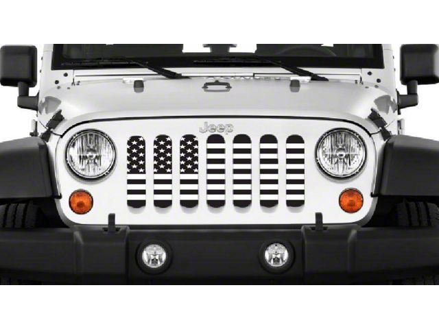 Grille Insert; American Black and White Flag (76-86 Jeep CJ5 & CJ7)