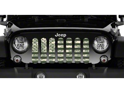 Grille Insert; American Flag Digi Green Camo (76-86 Jeep CJ5 & CJ7)