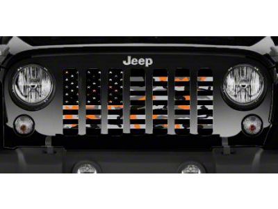 Grille Insert; American Orange Camo Flag (97-06 Jeep Wrangler TJ)