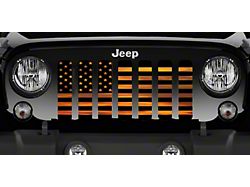 Grille Insert; American Orange Haze Flag (76-86 Jeep CJ5 & CJ7)