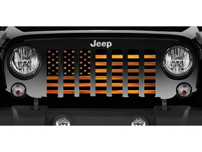 Grille Insert; American Orange Haze Flag (87-95 Jeep Wrangler YJ)
