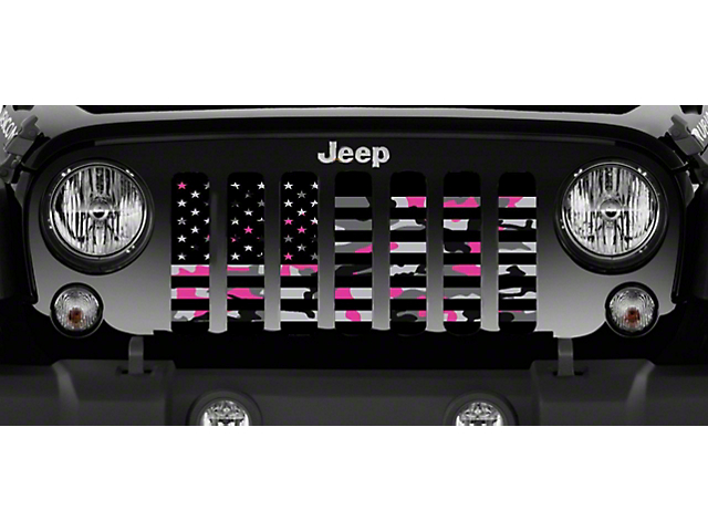Grille Insert; American Pink Camo (97-06 Jeep Wrangler TJ)