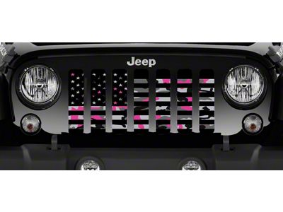 Grille Insert; American Pink Camo (87-95 Jeep Wrangler YJ)