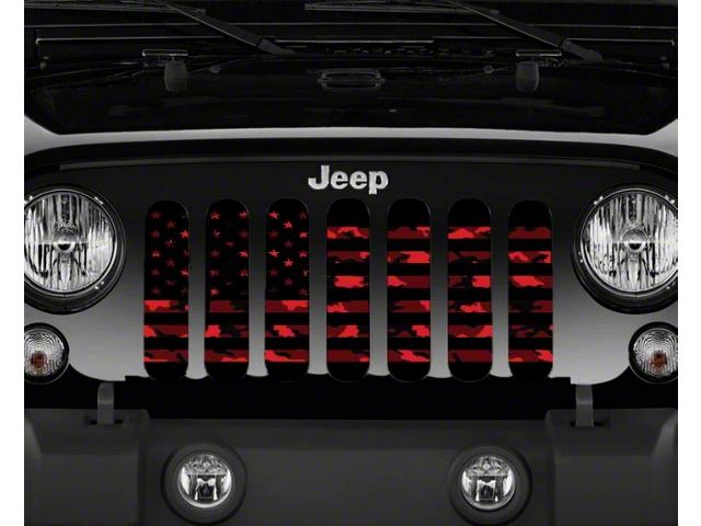 Grille Insert; American Red Digital Camo (87-95 Jeep Wrangler YJ)
