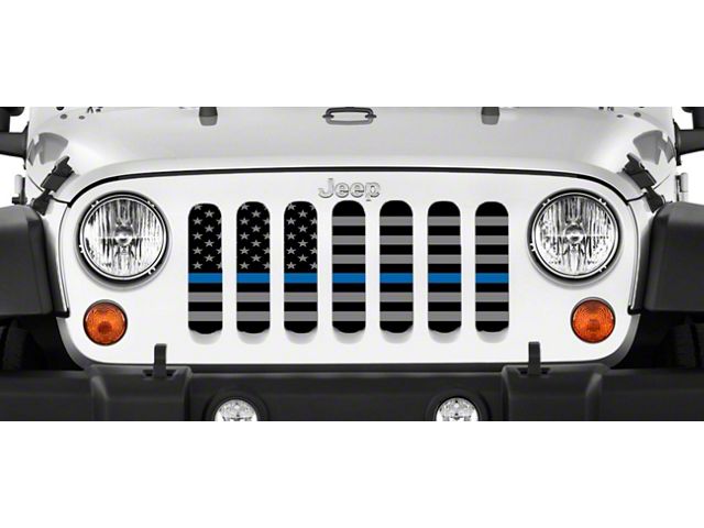Grille Insert; American Tactical Back the Blue (18-24 Jeep Wrangler JL w/o TrailCam)
