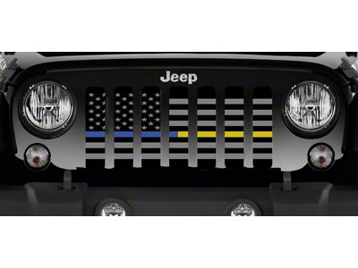 Grille Insert; American Tactical Back the Blue and Gold (97-06 Jeep Wrangler TJ)