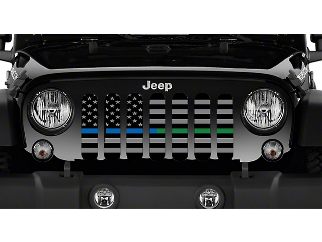 Grille Insert; American Tactical Back the Blue and Military (20-23 Jeep Gladiator JT)