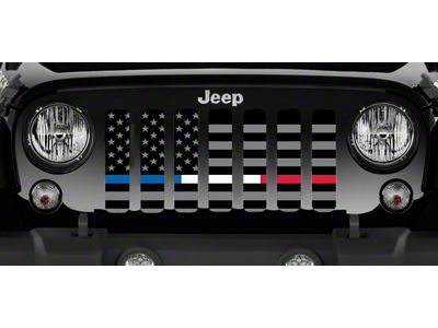 Grille Insert; American Tactical Back the Blue, Fire Department and EMS (97-06 Jeep Wrangler TJ)