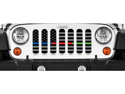 Grille Insert; American Tactical Back the Blue, Fire Department and Military (87-95 Jeep Wrangler YJ)