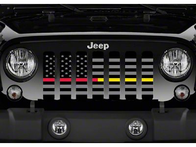 Grille Insert; American Tactical Back the Red and Gold (97-06 Jeep Wrangler TJ)