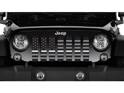 Grille Insert; American Tactical Corrections Silver Stripe (76-86 Jeep CJ5 & CJ7)