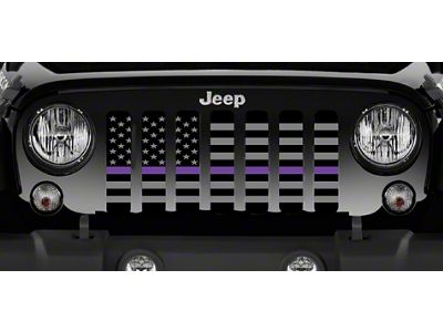 Grille Insert; American Tactical Purple Line (76-86 Jeep CJ5 & CJ7)