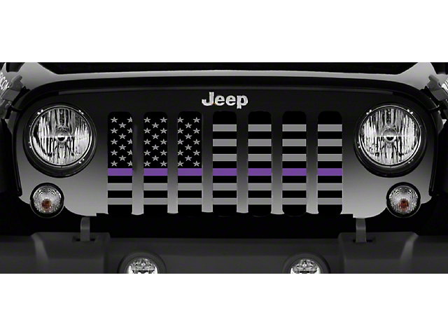 Grille Insert; American Tactical Purple Line (18-23 Jeep Wrangler JL w/o TrailCam)