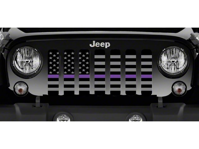 Grille Insert; American Tactical Purple Line (18-24 Jeep Wrangler JL w/o TrailCam)