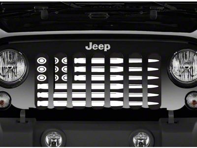 Grille Insert; Ammo Flag Black and White (97-06 Jeep Wrangler TJ)
