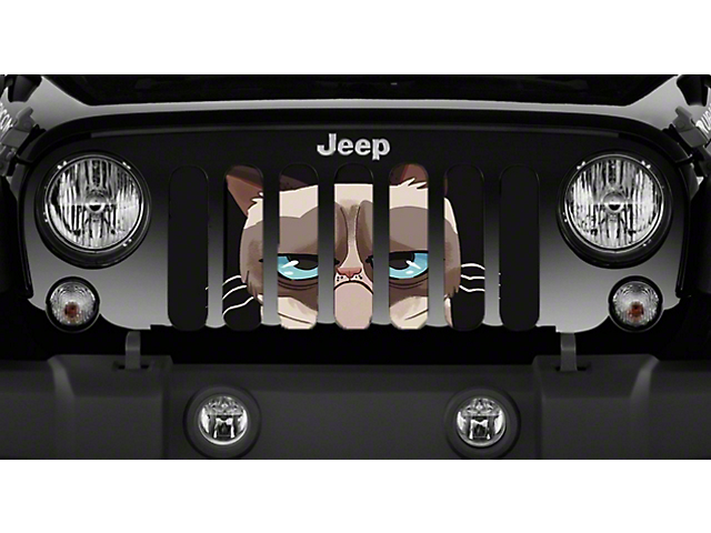Grille Insert; Angry Cat (18-23 Jeep Wrangler JL)