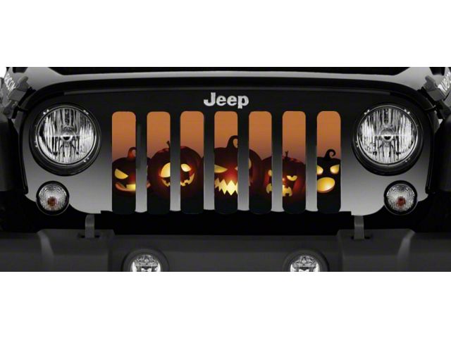 Grille Insert; Angry Pumpkins (18-24 Jeep Wrangler JL w/o TrailCam)