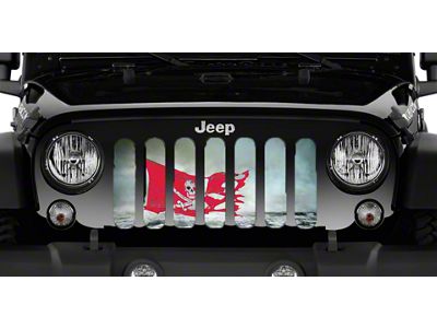 Grille Insert; Argh Red Pirate Flag (97-06 Jeep Wrangler TJ)