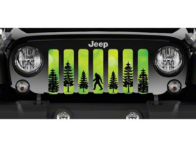 Grille Insert; Bigfoot Bright Green Background (76-86 Jeep CJ5 & CJ7)