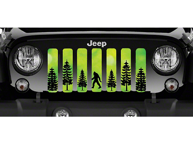 Grille Insert; Bigfoot Bright Green Background (18-23 Jeep Wrangler JL w/o TrailCam)