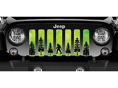 Jeep Wrangler Grille Insert; Bigfoot Bright Green Background (87-95 Jeep  Wrangler YJ) - Free Shipping