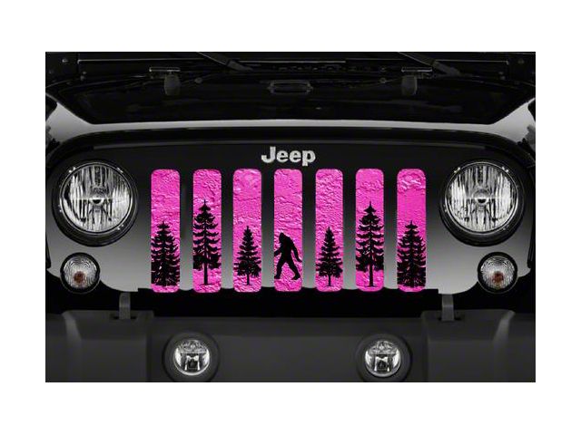 Grille Insert; Bigfoot Bright Pink Background (76-86 Jeep CJ5 & CJ7)