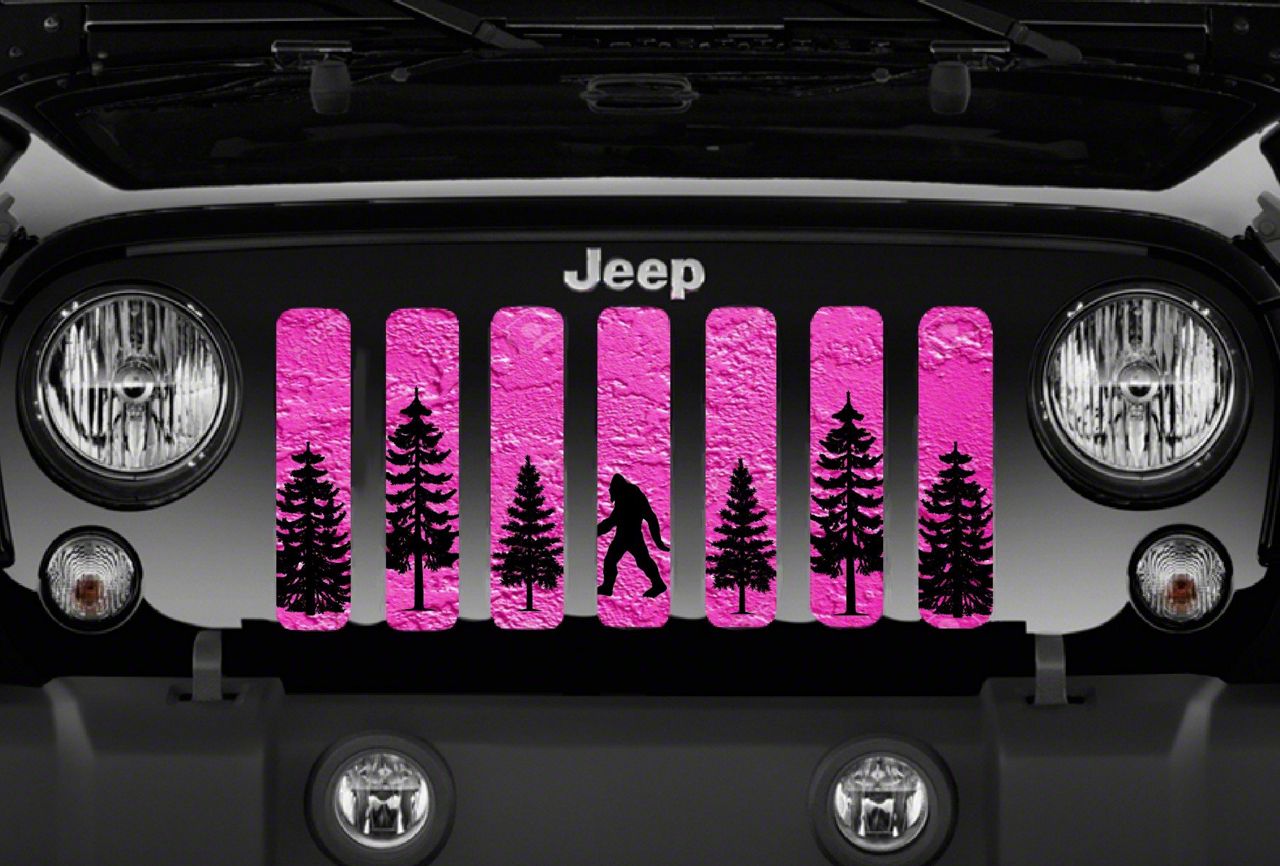 Grille Insert; Bigfoot Bright Pink Background (20-23 Jeep Gladiator JT)
