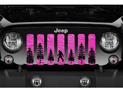 Grille Insert; Bigfoot Bright Pink Background (20-24 Jeep Gladiator JT)
