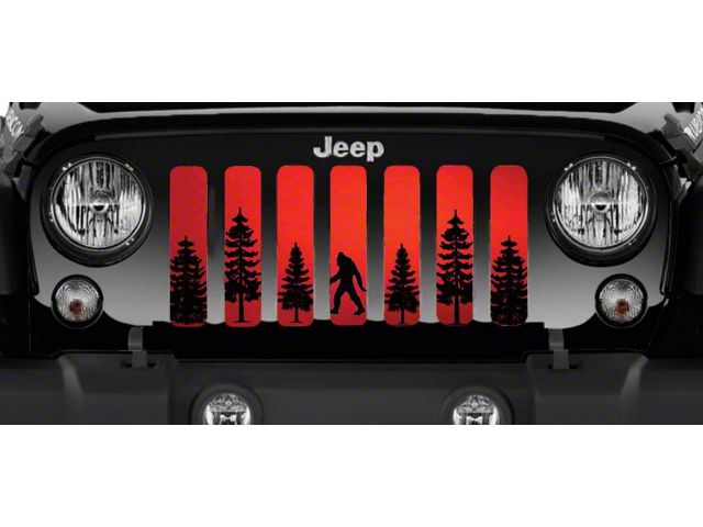 Grille Insert; Bigfoot Red Background (76-86 Jeep CJ5 & CJ7)
