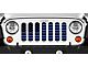 Grille Insert; Black and Blue American Flag (87-95 Jeep Wrangler YJ)