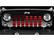 Grille Insert; Black and Red American Flag (97-06 Jeep Wrangler TJ)