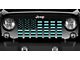 Grille Insert; Black and Teal American Flag (20-24 Jeep Gladiator JT)
