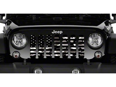 Grille Insert; Black and White Camo Flag (76-86 Jeep CJ5 & CJ7)