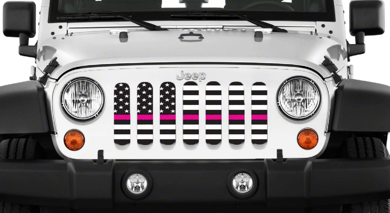 Grille Insert; Black and White Fight Like a Girl (97-06 Jeep Wrangler TJ)