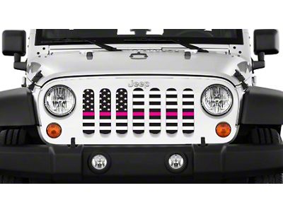 Grille Insert; Black and White Fight Like a Girl (97-06 Jeep Wrangler TJ)