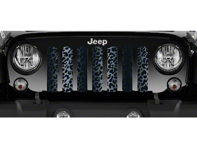 Grille Insert; Black Leopard Print (18-24 Jeep Wrangler JL w/o TrailCam)