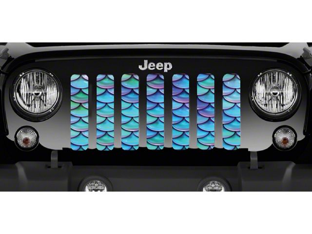 Grille Insert; Blue and Purple Mermaid Scales (76-86 Jeep CJ5 & CJ7)