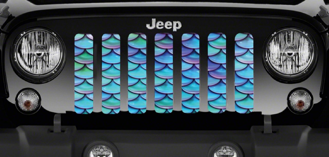 Grille Insert; Blue and Purple Mermaid Scales (97-06 Jeep Wrangler TJ)