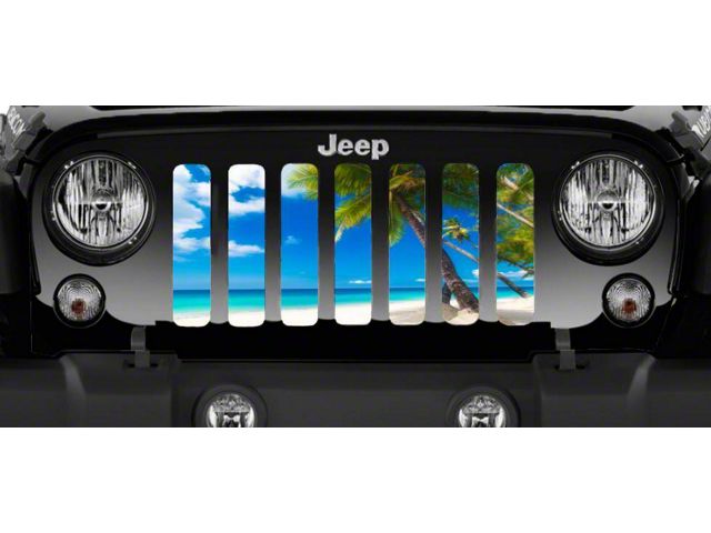 Grille Insert; Blue Beach Palm (18-24 Jeep Wrangler JL w/o TrailCam)