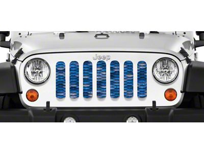 Grille Insert; Blue Mermaid Scales (76-86 Jeep CJ5 & CJ7)