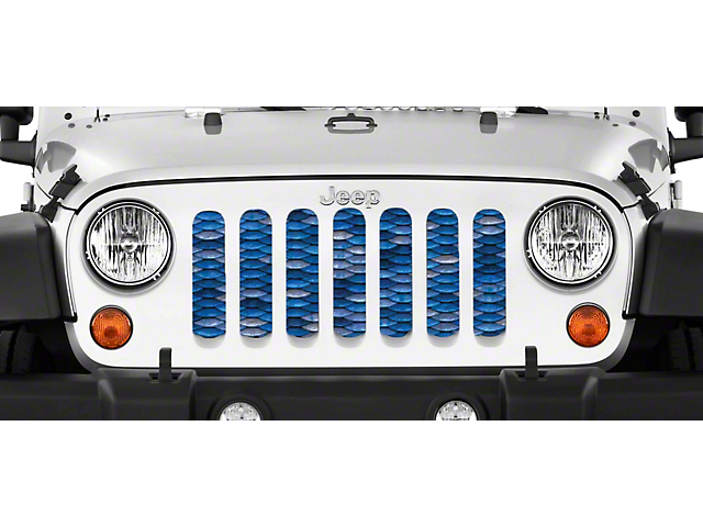 Grille Insert; Blue Mermaid Scales (07-18 Jeep Wrangler JK)