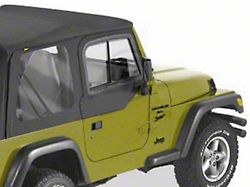 Bestop Upper Door Sliders for Factory Soft Top; Black Denim (97-06 Jeep Wrangler TJ)