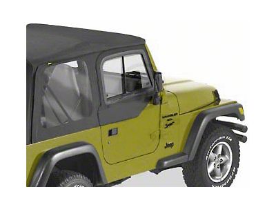 Bestop Jeep Wrangler Upper Door Sliders for Factory Soft Top - Black Denim  51787-15 (97-06 Jeep Wrangler TJ)