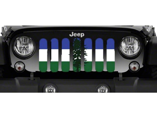 Grille Insert; Cascadian Flag (18-24 Jeep Wrangler JL w/o TrailCam)