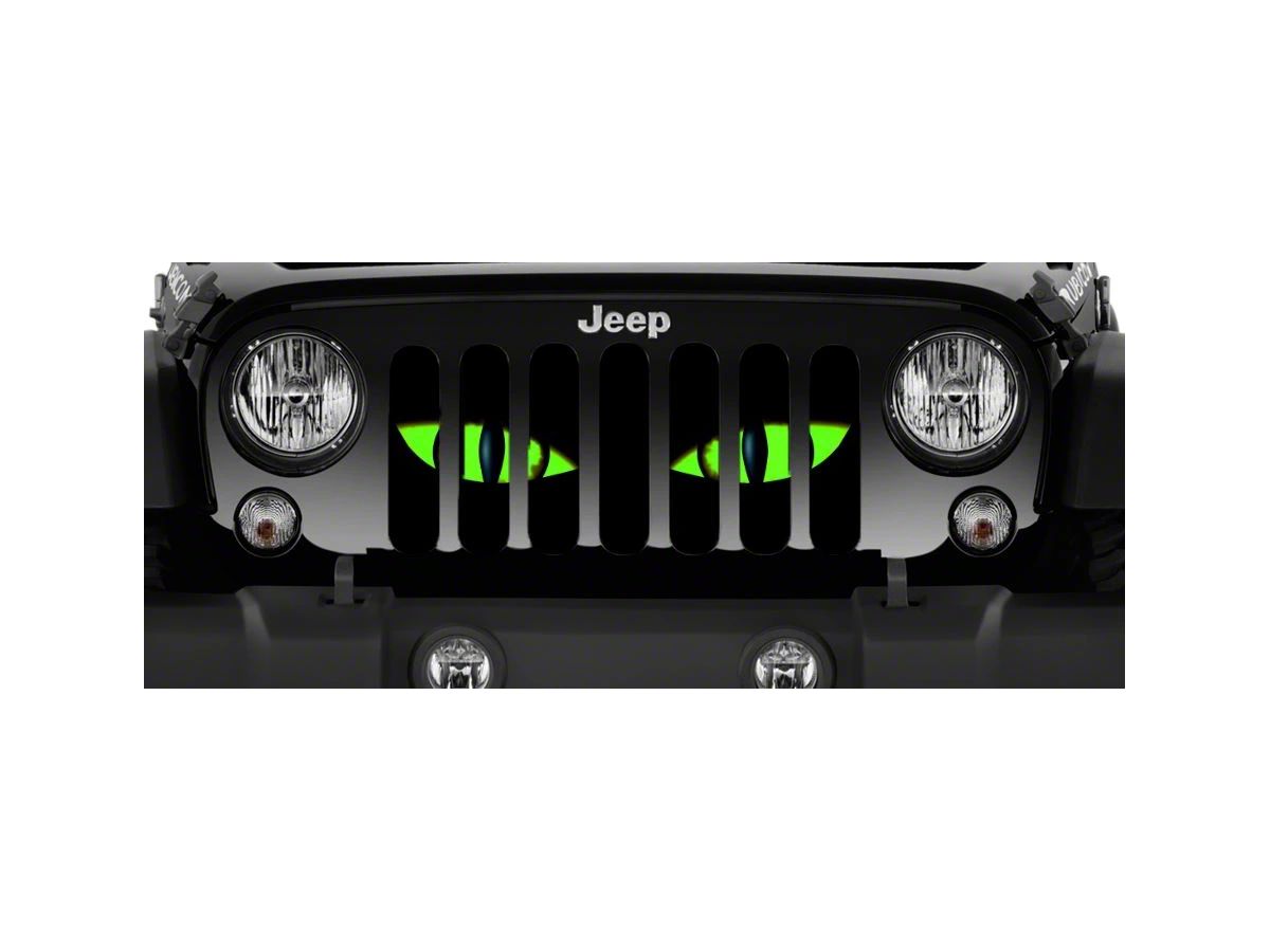 Jeep Wrangler Grille Insert; Chaos Green Eyes (87-95 Jeep Wrangler YJ) -  Free Shipping