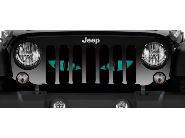 Grille Insert; Chaos Teal Eyes (18-24 Jeep Wrangler JL w/o TrailCam)