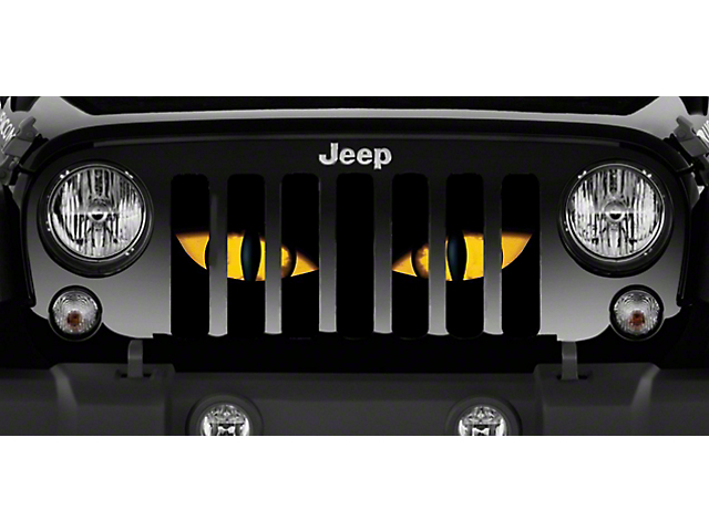 Grille Insert; Chaos Yellow Eyes (18-23 Jeep Wrangler JL w/o TrailCam)