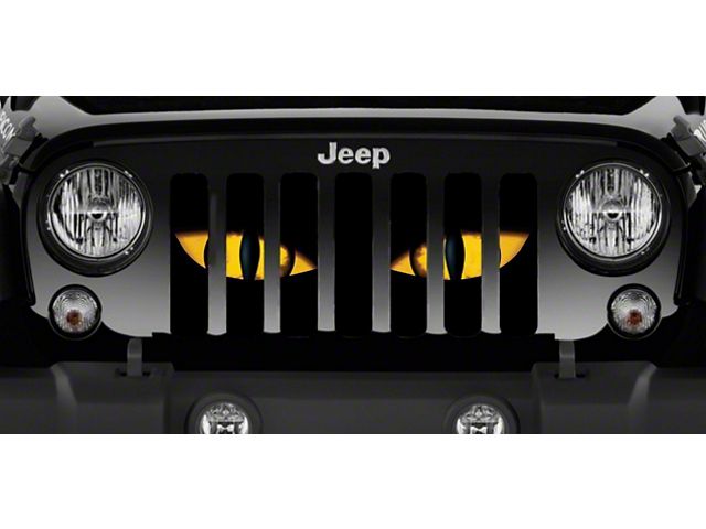 Grille Insert; Chaos Yellow Eyes (18-24 Jeep Wrangler JL w/o TrailCam)