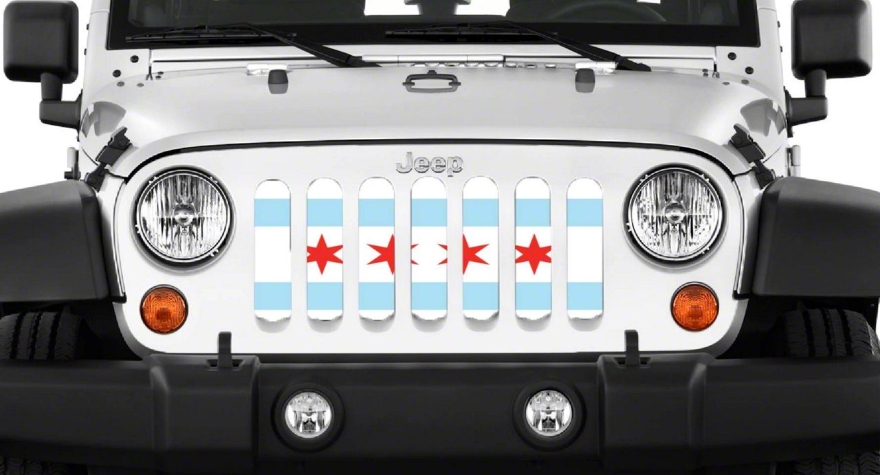Grille Insert; Chicago Proud (07-18 Jeep Wrangler JK)