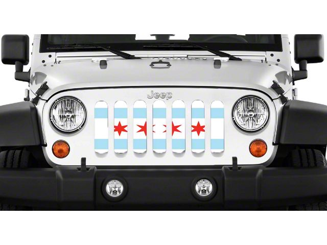 Grille Insert; Chicago Proud (18-24 Jeep Wrangler JL w/o TrailCam)